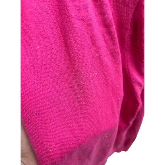 Lands’ End Pink Cardigan M Petite Speckled Knit Soft‎ Girl Aesthetic Cozy Layer - Picture 2 of 5